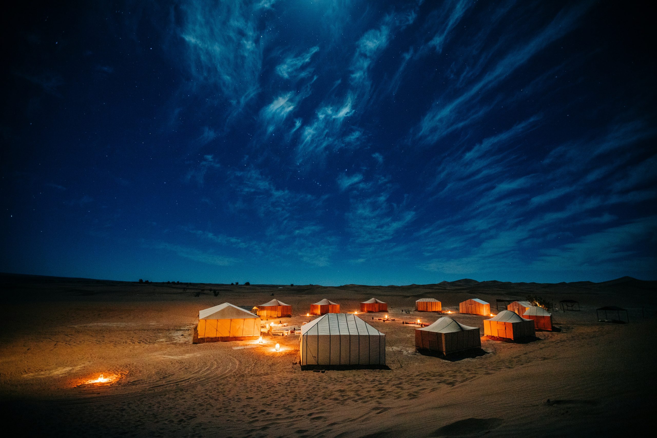 Sleeping in a Desert Camp Sleeping in a Desert Camp
